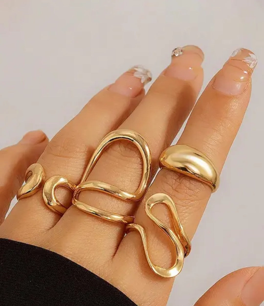 Latest Style Gold Plated Set of 4 Midi Finger Rings