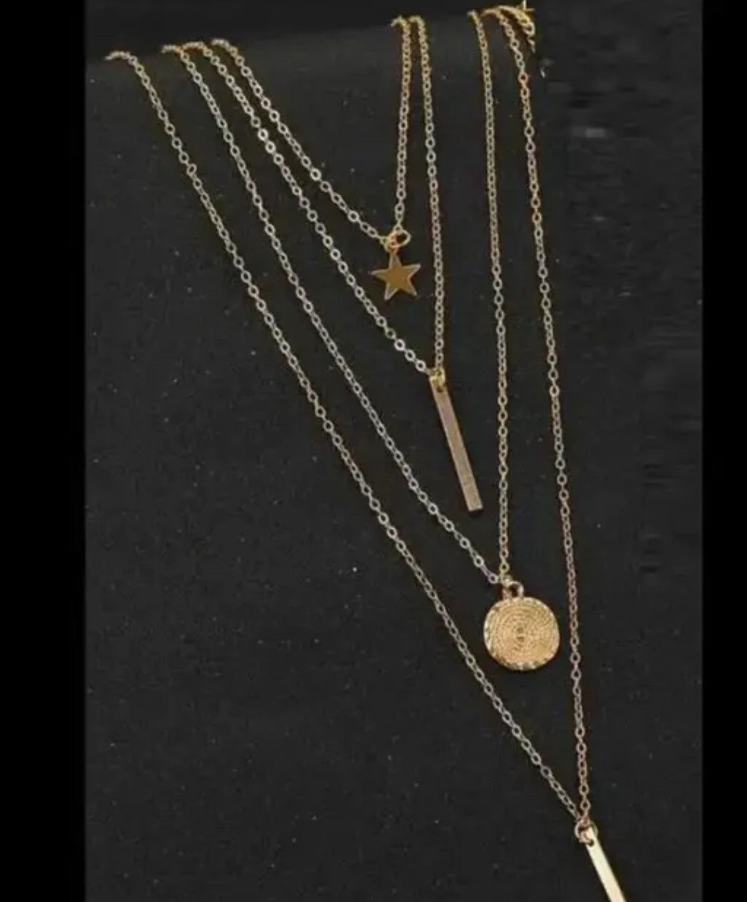 Multi Layered Chain Dainty Charms Latest Trendy Choker Fashion Pendant Necklace.