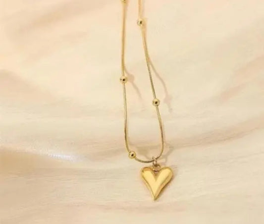 My Heart' Pendant Charm with Chain | Anti-Tarnish, Stainless Steel, Dainty Everyday Valentine's Romantic Heart Shaped Necklace for Women & Girls